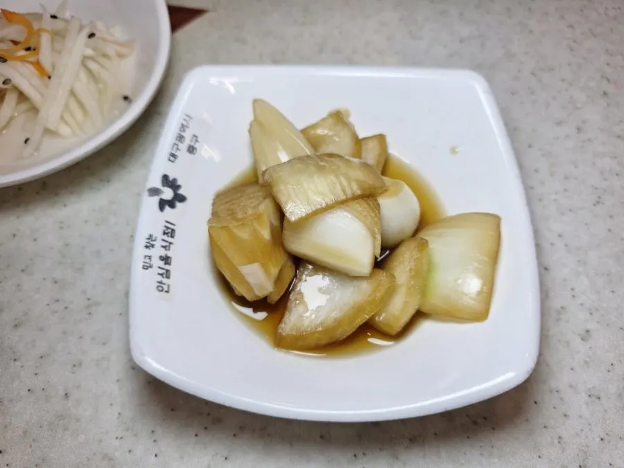 Korean side dishes served with the meal