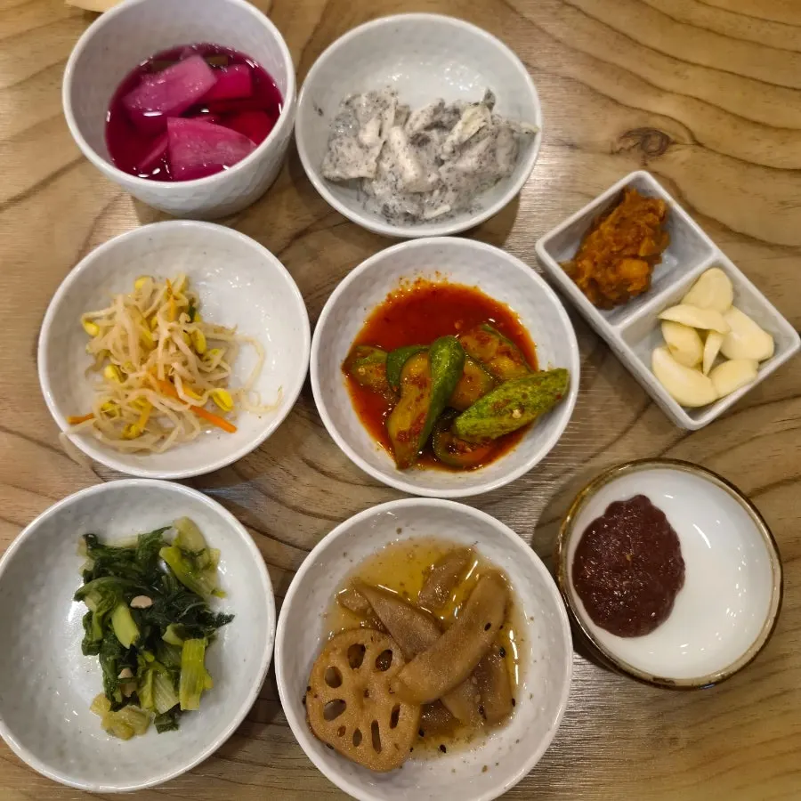 Generous spread of side dishes