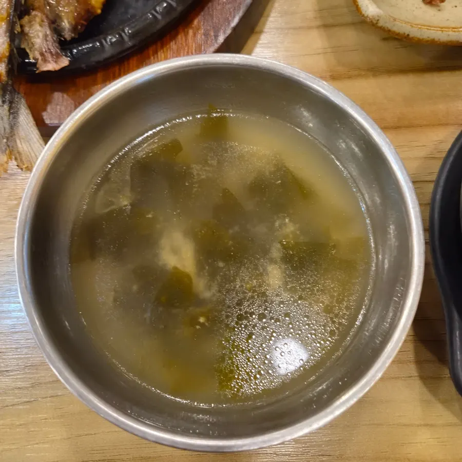 Hot miyeokguk seaweed soup