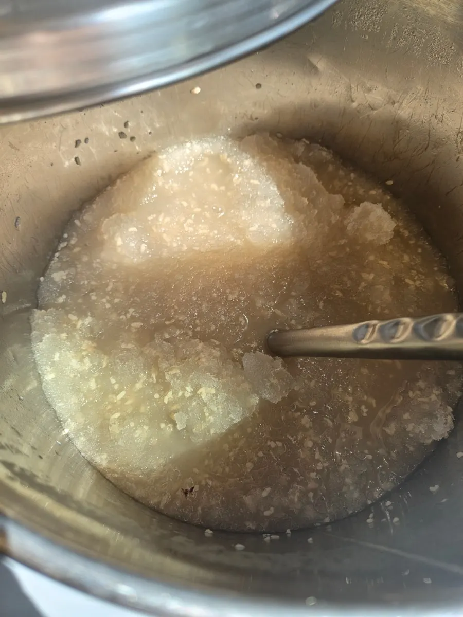 Homemade sikhye at the restaurant exit