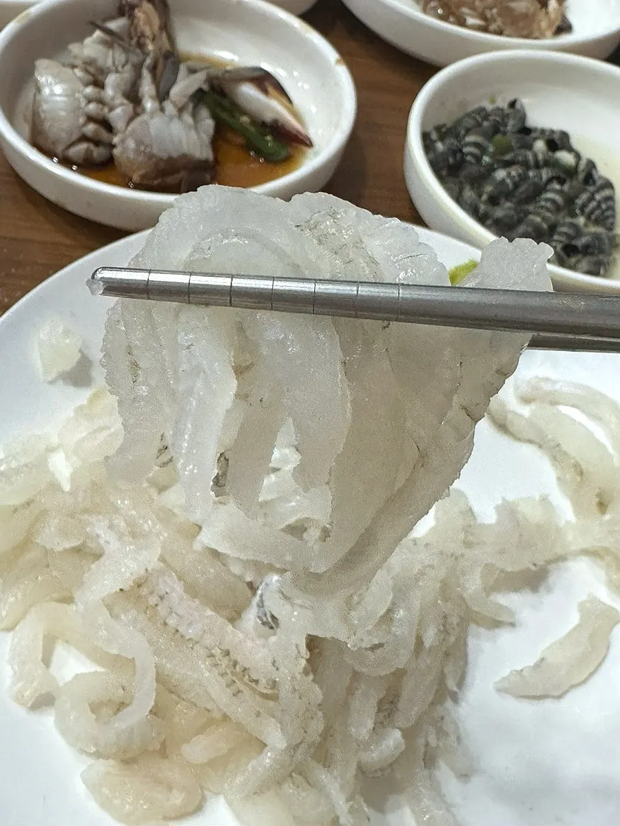 세꼬시와 포로 나뉜 노랑가자미회 클로즈업