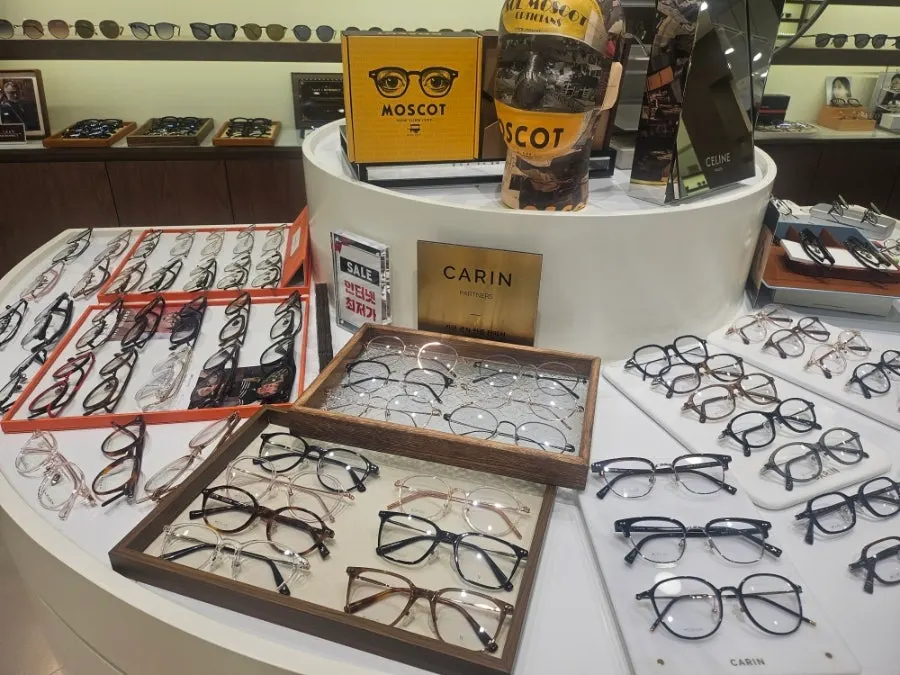 Eyeglass frame display at Second Face Jukjeon Branch