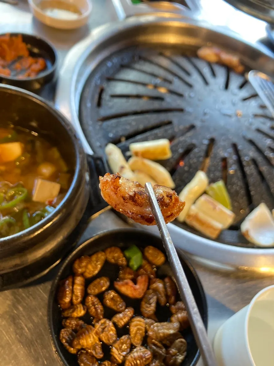 A fully cooked piece of pork belly
