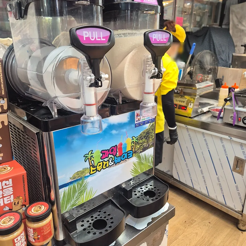 Display shelf of products sold at Daesin Peanut Bread