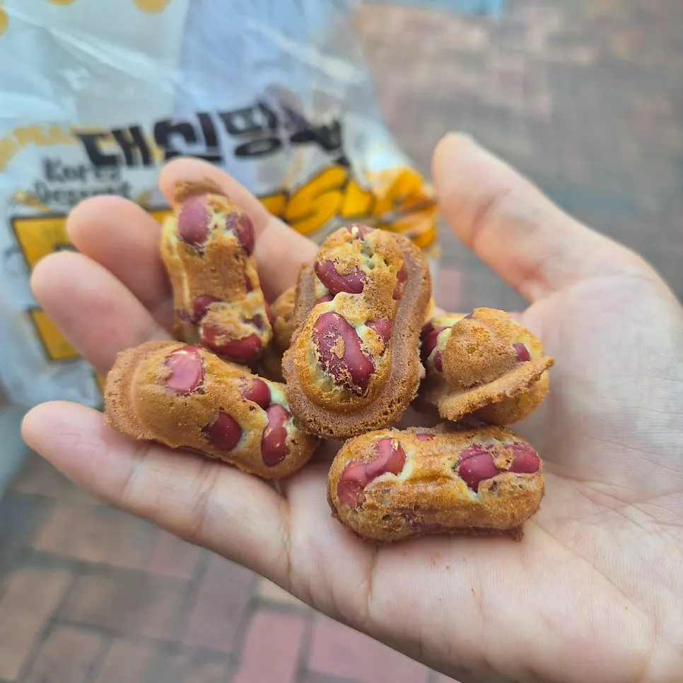 Warm peanut bread packed in a bag