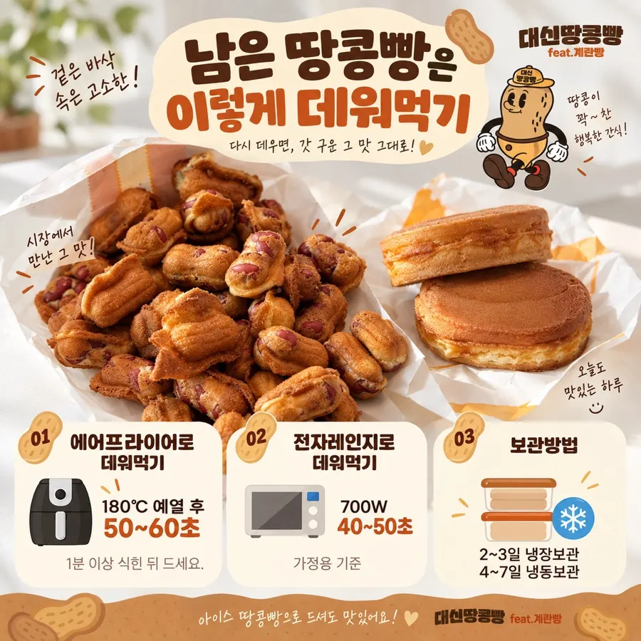 집에서 데워 먹으려 담아둔 땅콩빵
