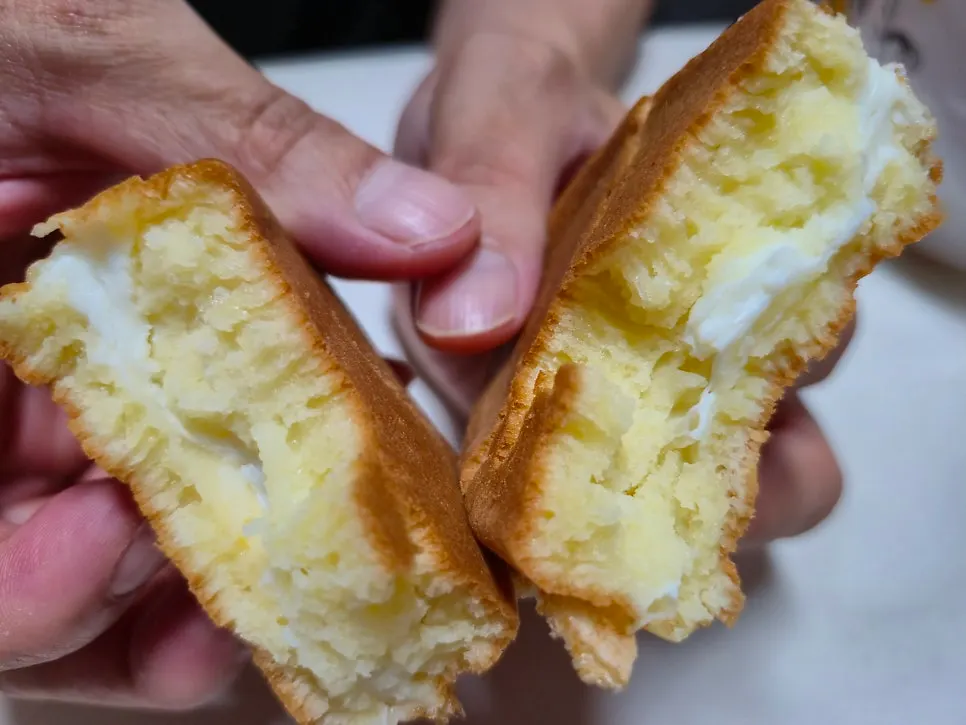Moist egg yolk inside the egg bread