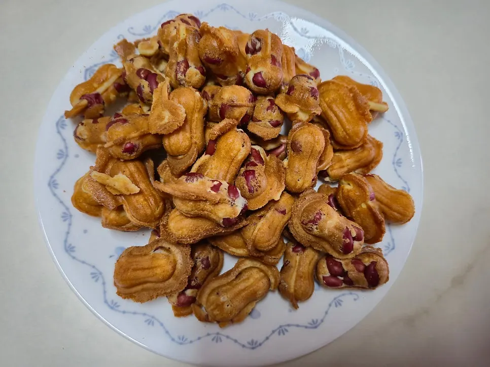 Peanut bread set out as a snack at home