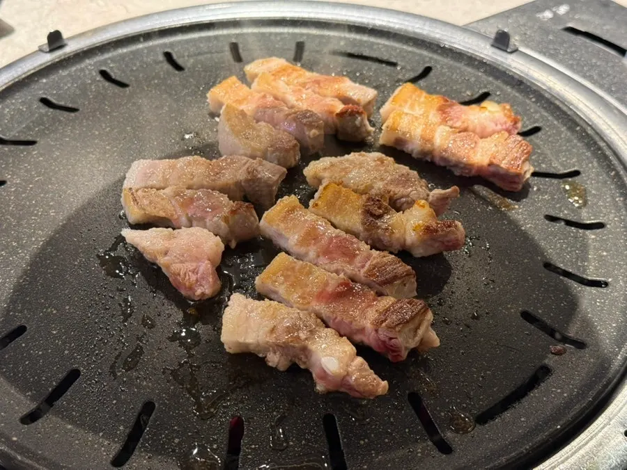 Nicely browned grilled pork belly