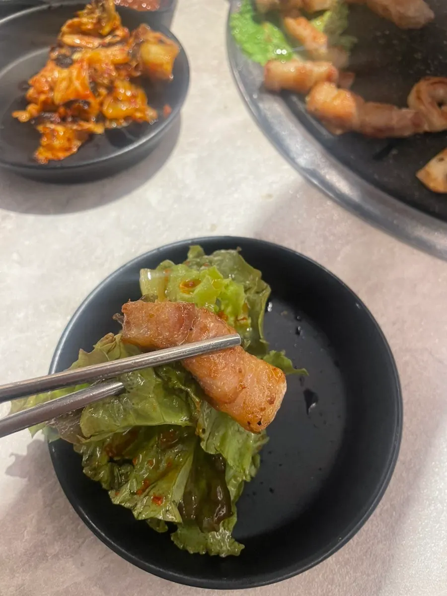 Grilled pork belly at Gankeun Galbi