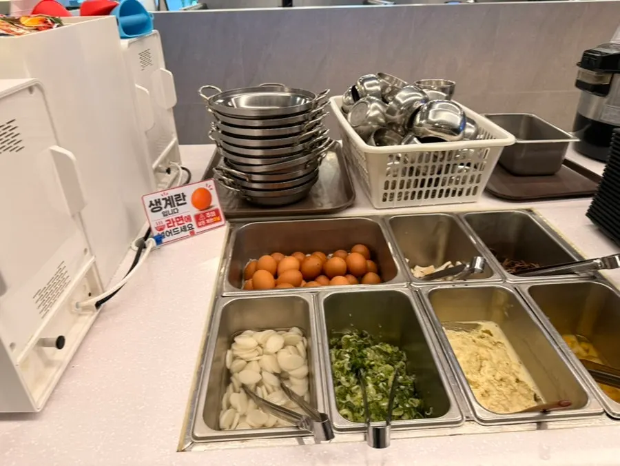 Food prepared at the self-bar