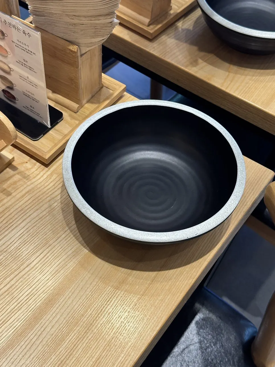 Shabu-shabu table set with rice paper bowls