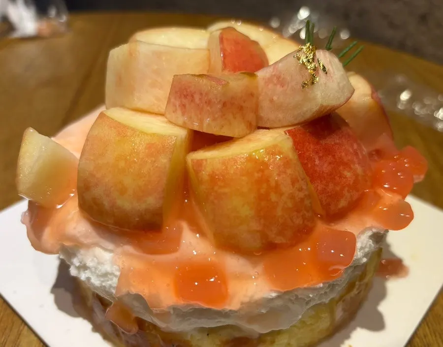 Peach cake sized just right for two to share