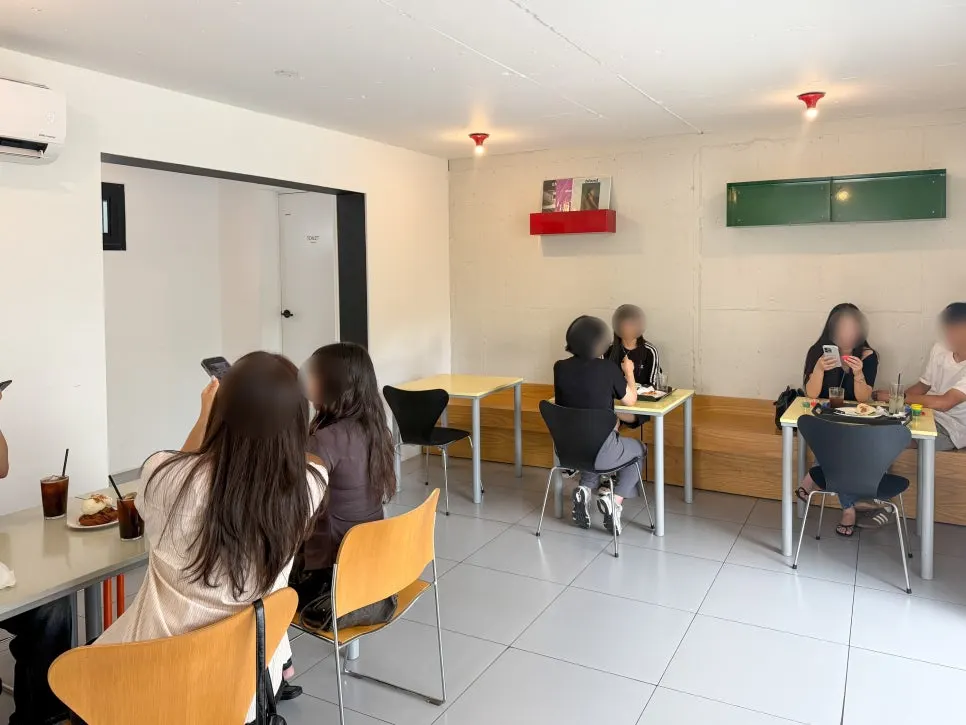 Colorful tables on Baut's second floor
