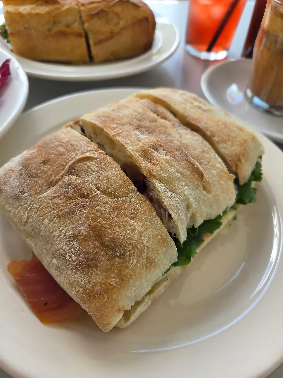 Plate of Baut's ciabatta sandwich