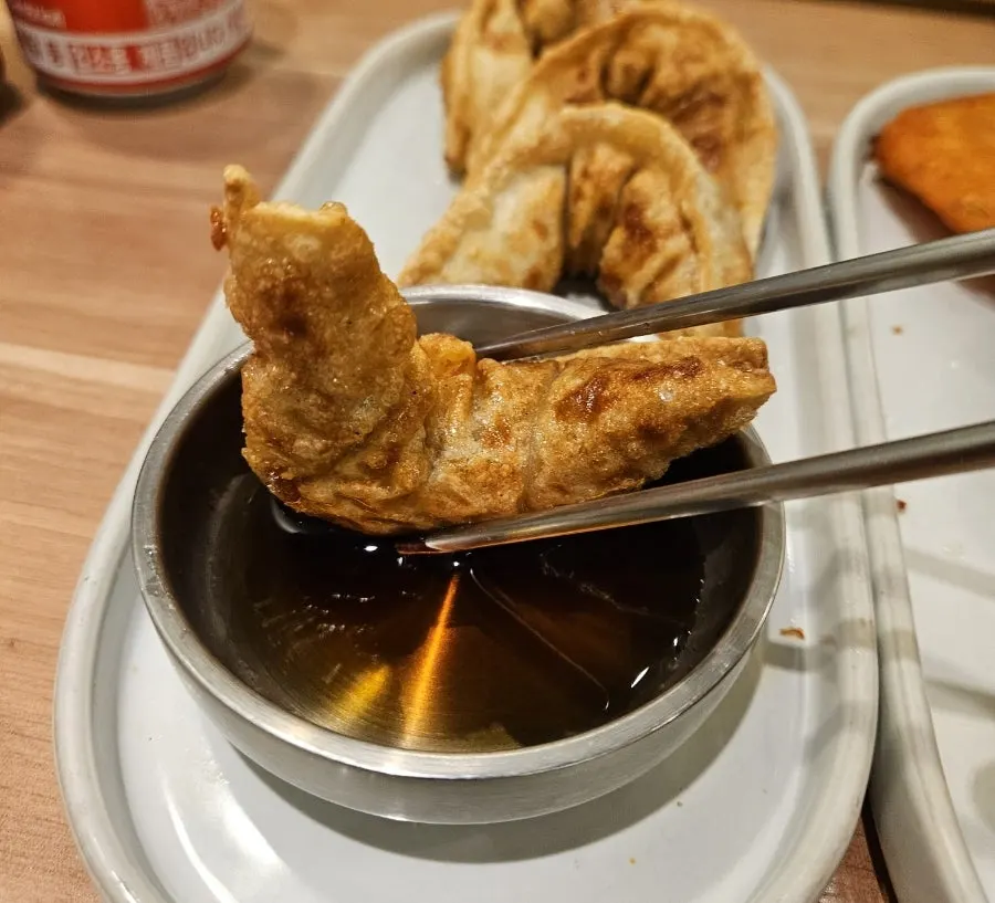 A plate of crispy fried mandu