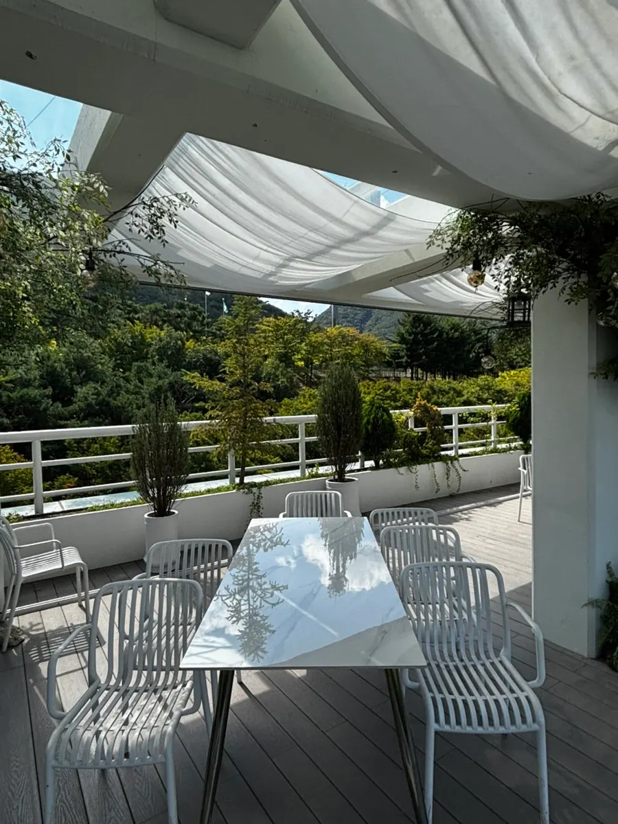 View of the private outdoor wedding hall