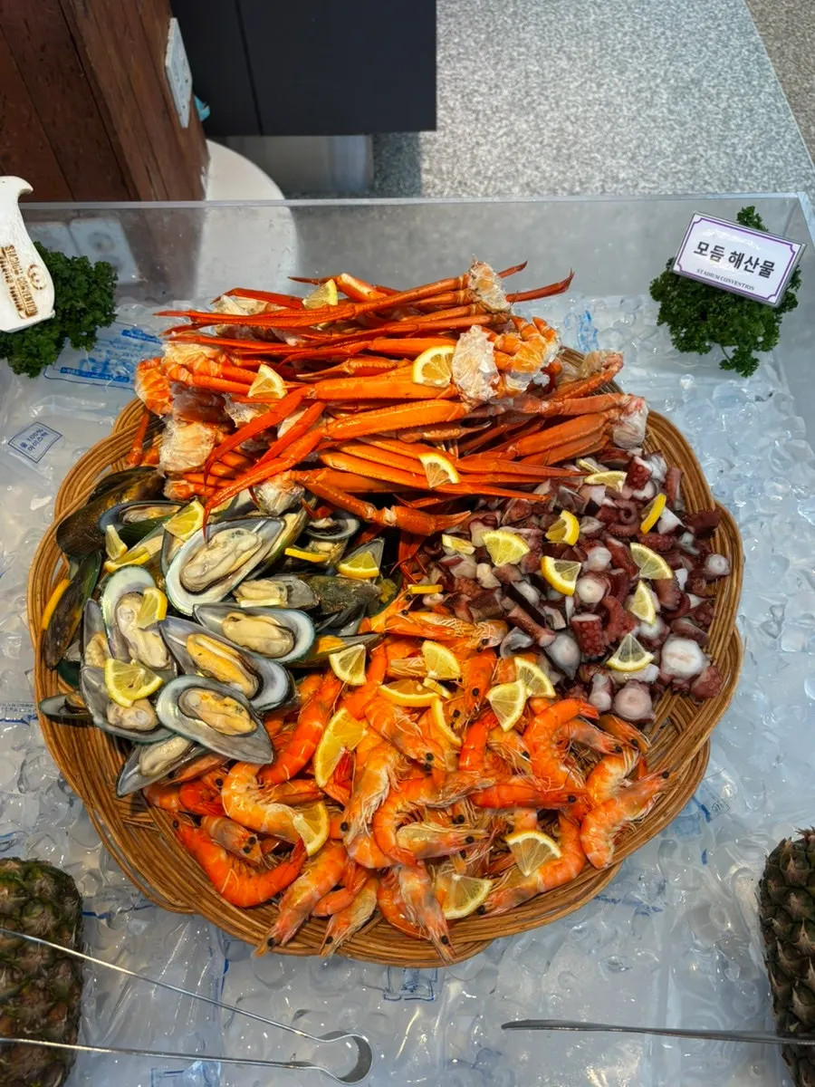 Buffet salad and dressing display