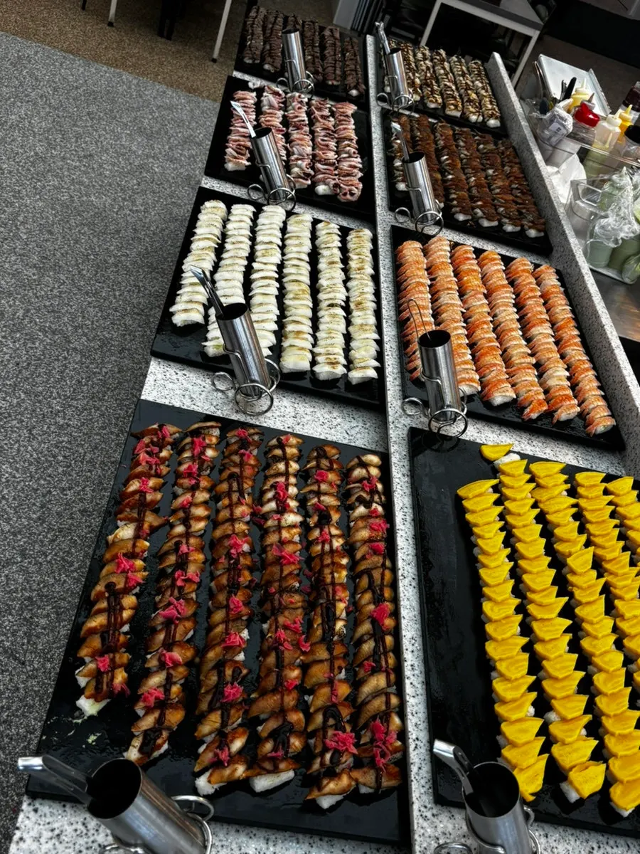 Seafood corner with fresh live-fish sashimi