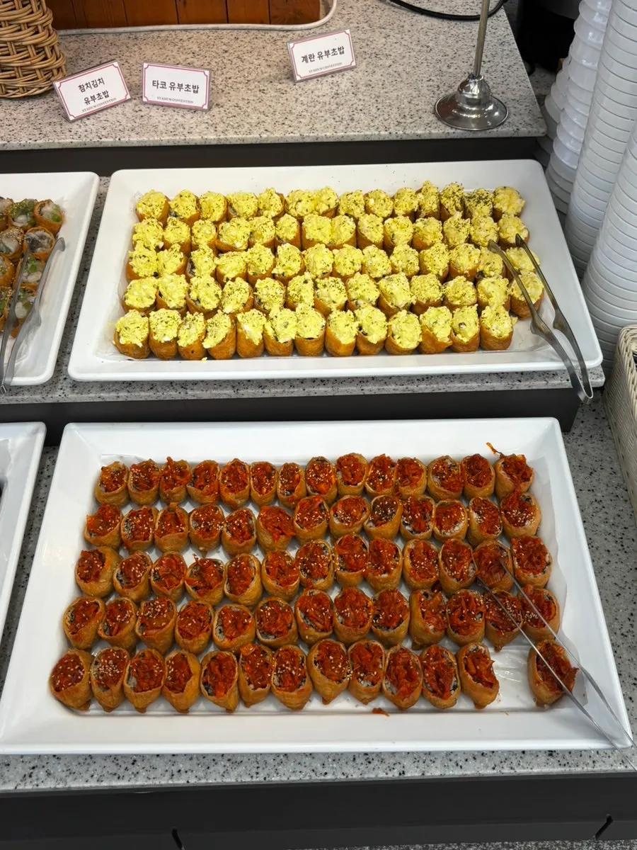 View of the buffet seafood corner