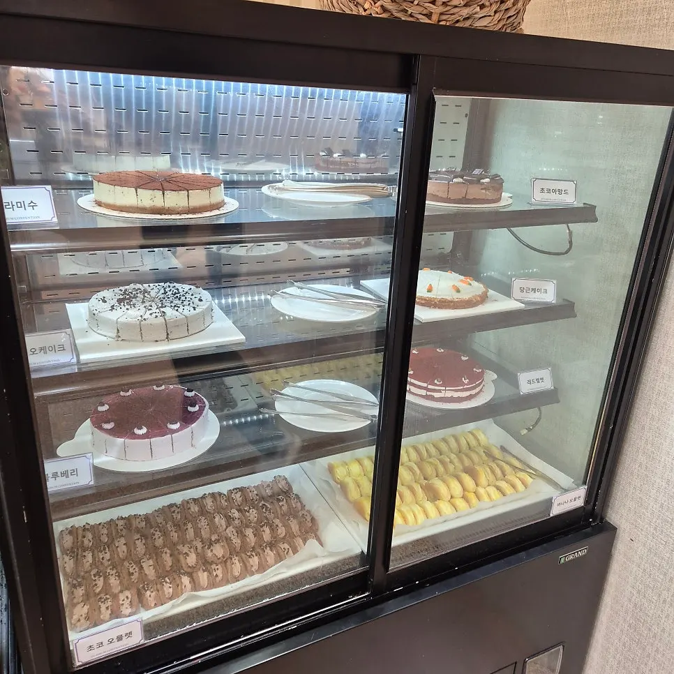 Dessert corner with tiramisu and chocolate cake