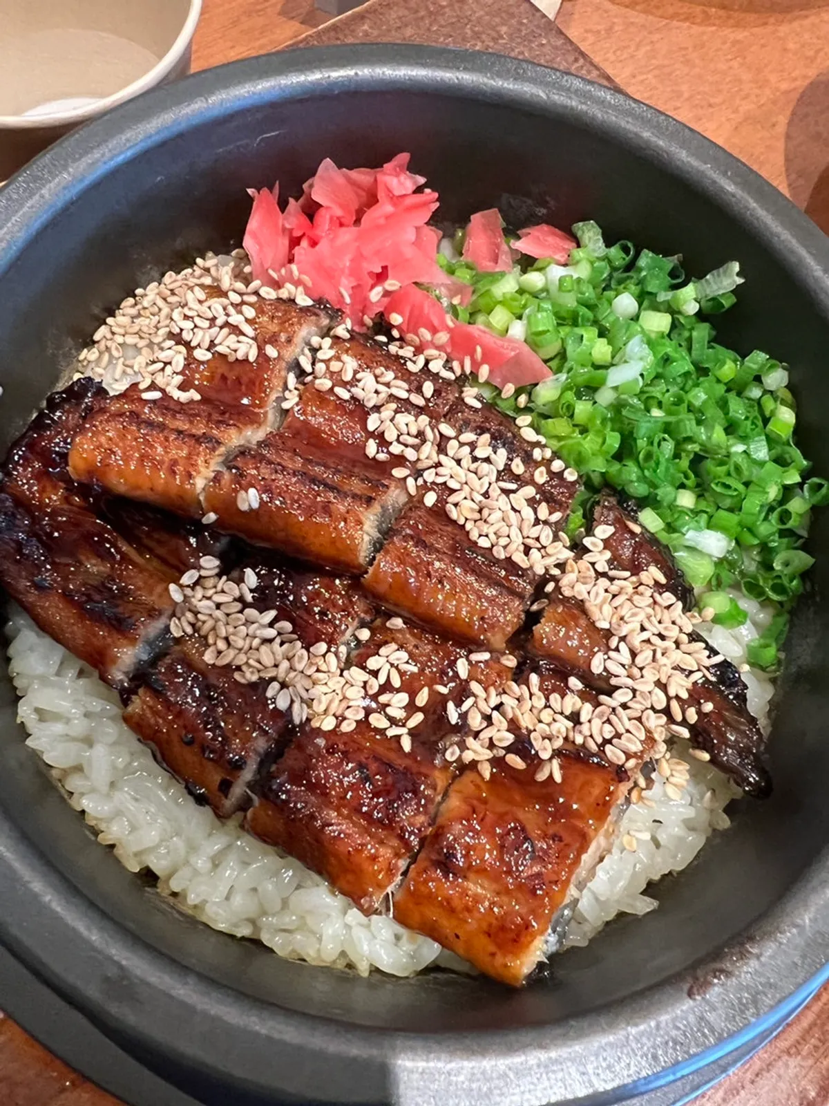 Glossy eel atop an eel rice bowl