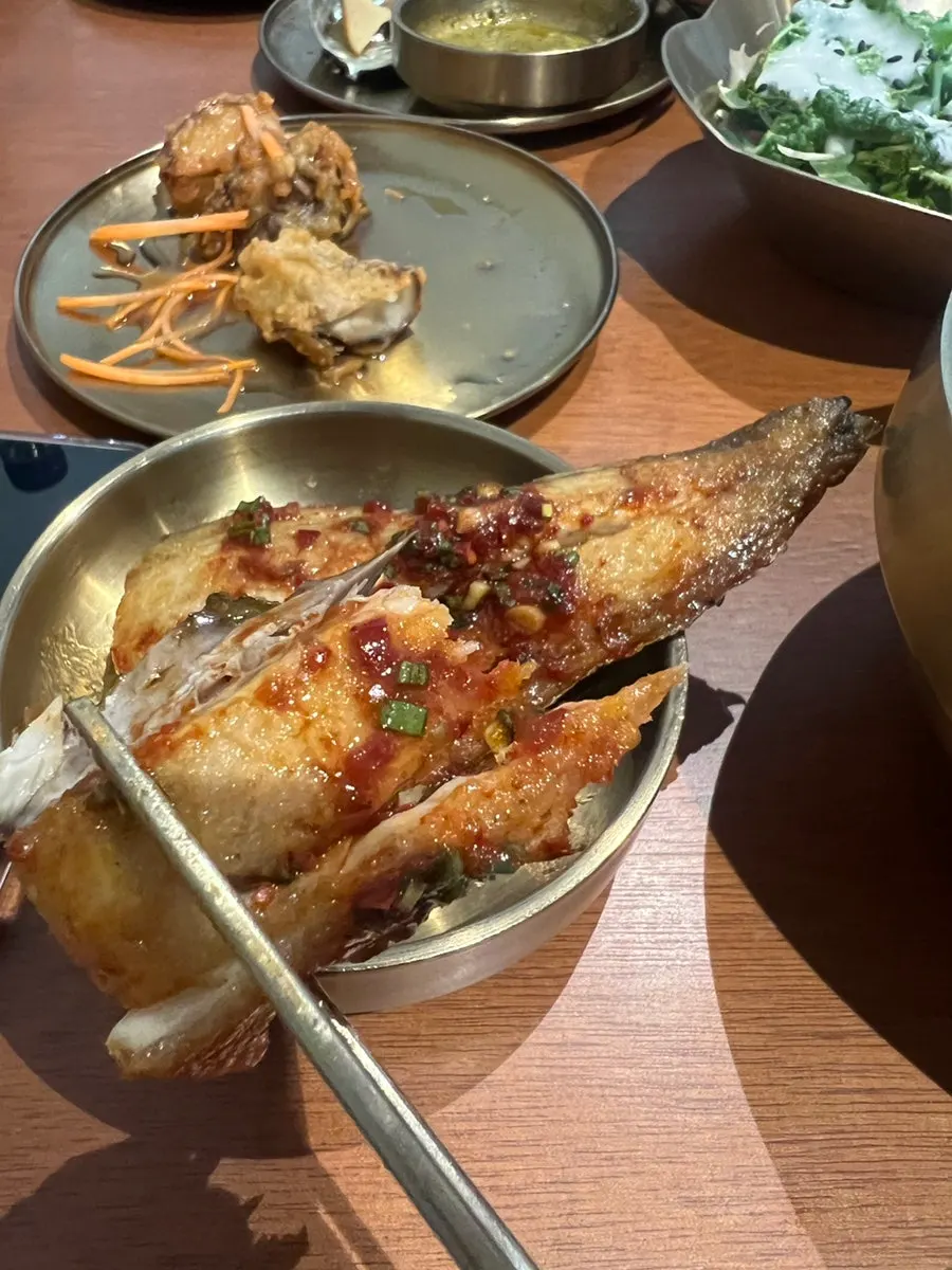 Grilled eel atop nutty rice