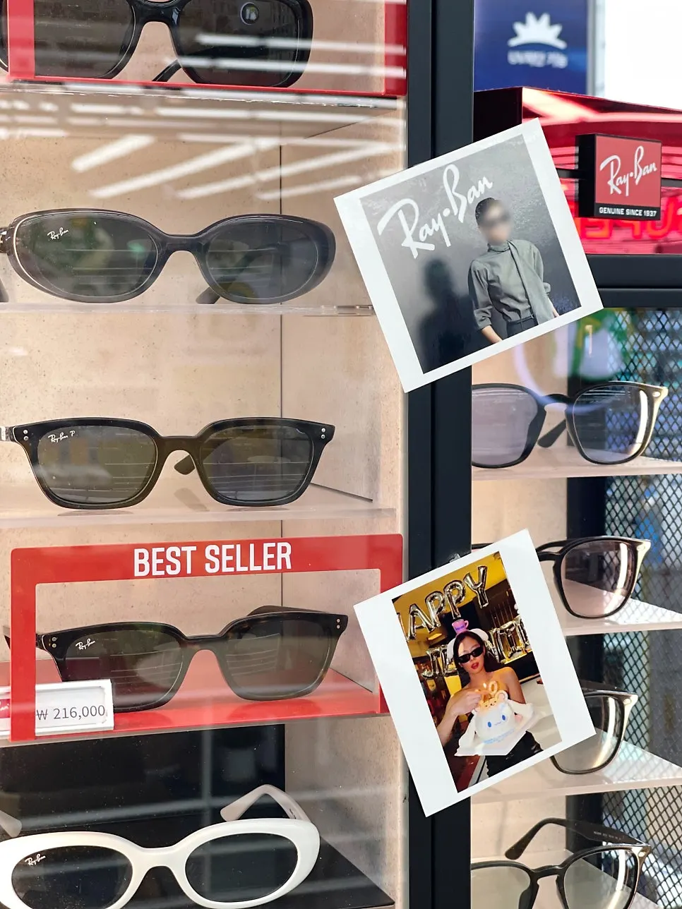 Shelf displaying the Oakley lineup