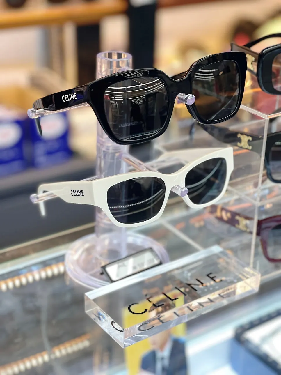 Trying on Celine Triomphe sunglasses
