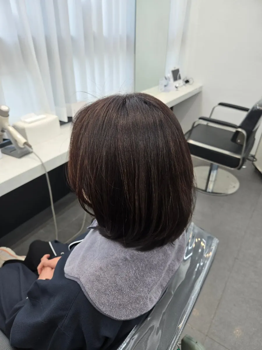 Side view after the gray-coverage color was completed
