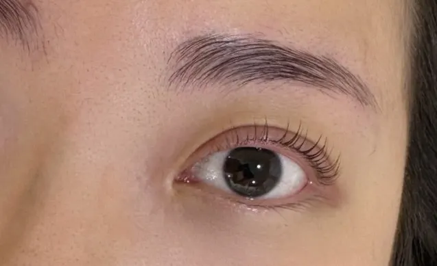 Unedited eyes after the lash lift and brow perm