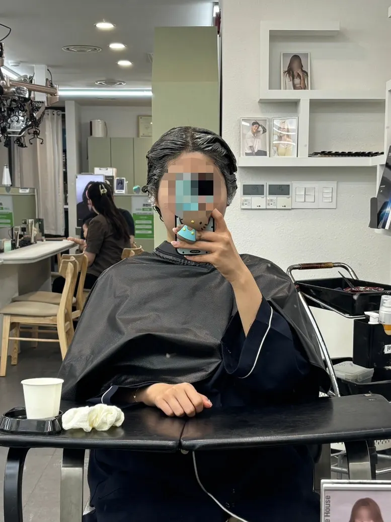 Patchy, reddish hair before coloring