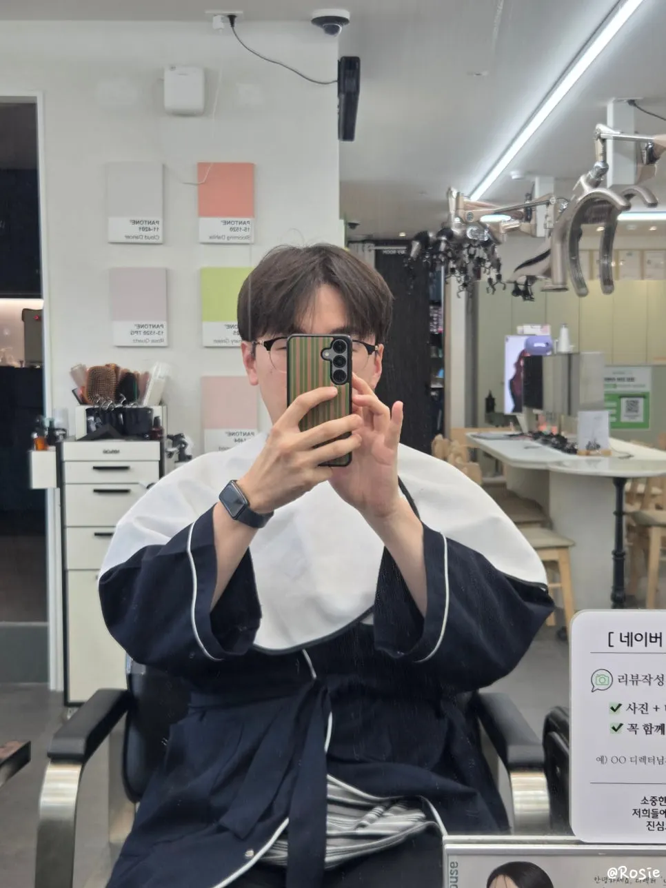 위·옆 다운펌 시술이 진행되는 모습
