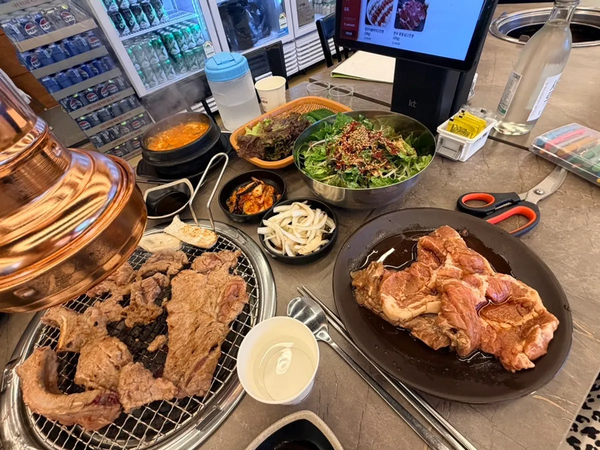Charcoal marinated galbi grilled to a golden brown