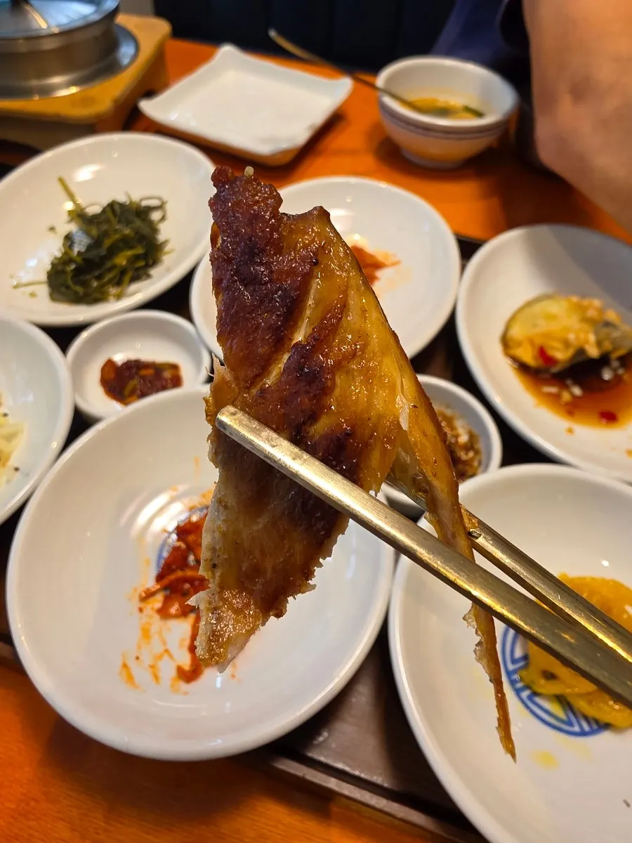 Nuruk-salt oven-grilled mackerel menu