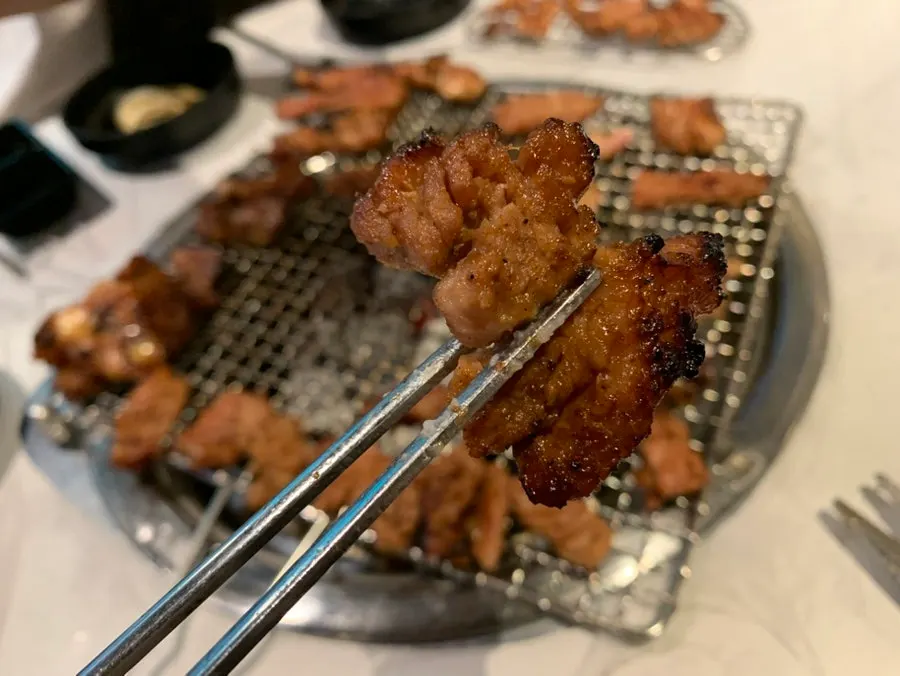 Meat meal menu at Baeksanu Sutbul