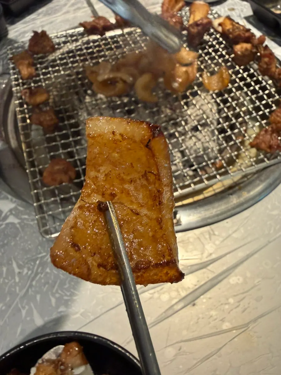 Pork skin on the grill