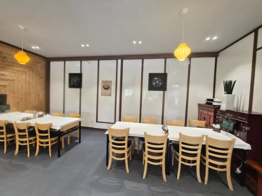 Interior seating with roomy table spacing