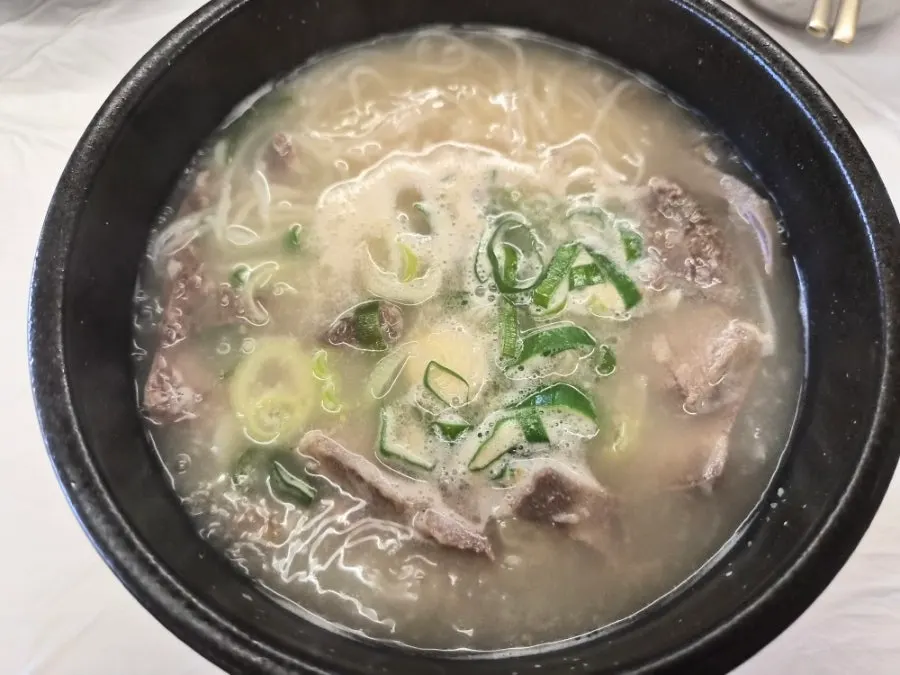 Rice mixed into hot gukbap broth