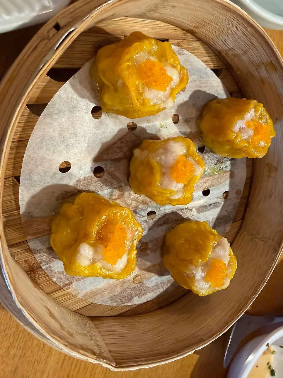 Dim sum spread on a Cheonghwawon table