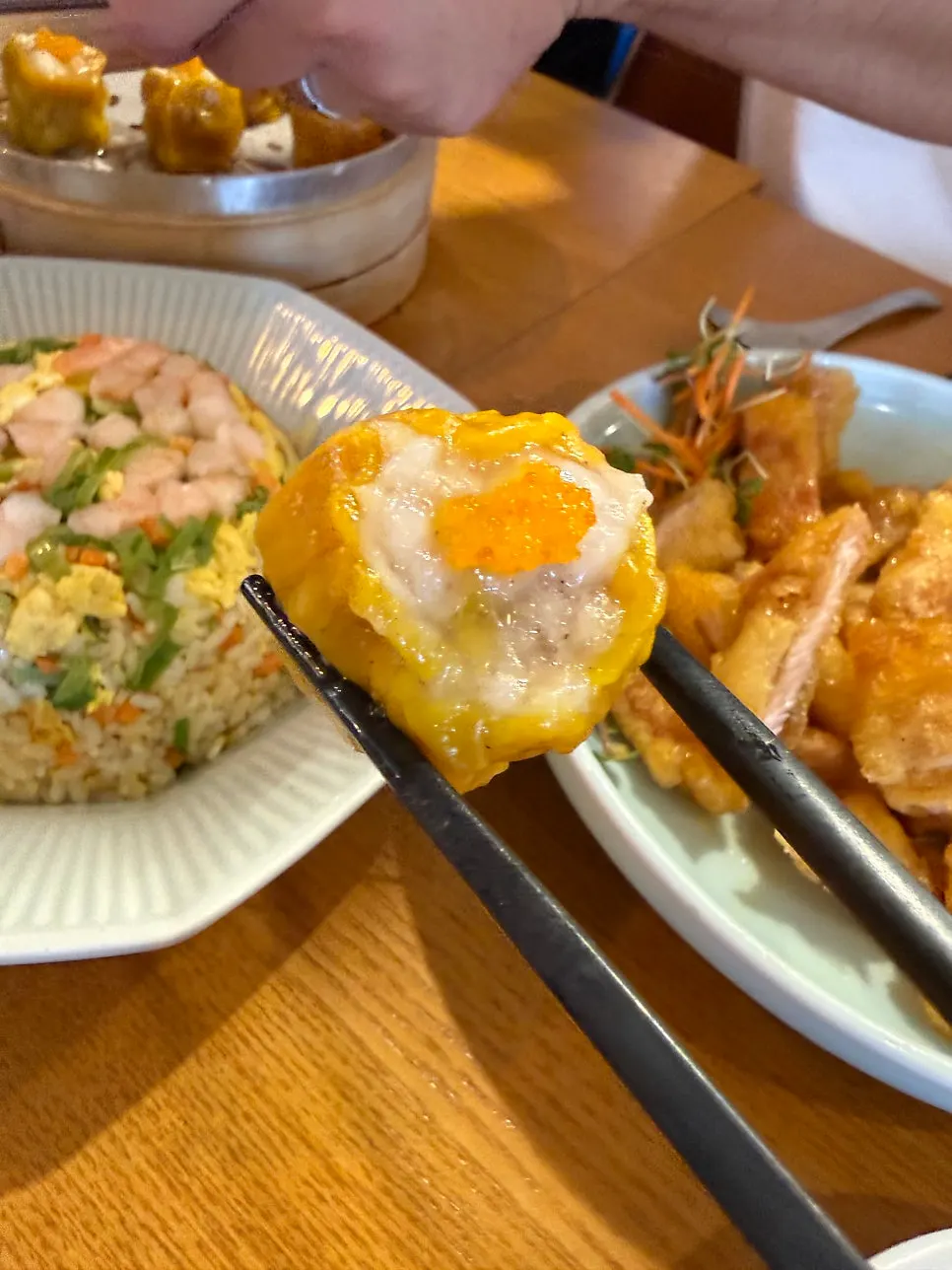 Close-up of shumai