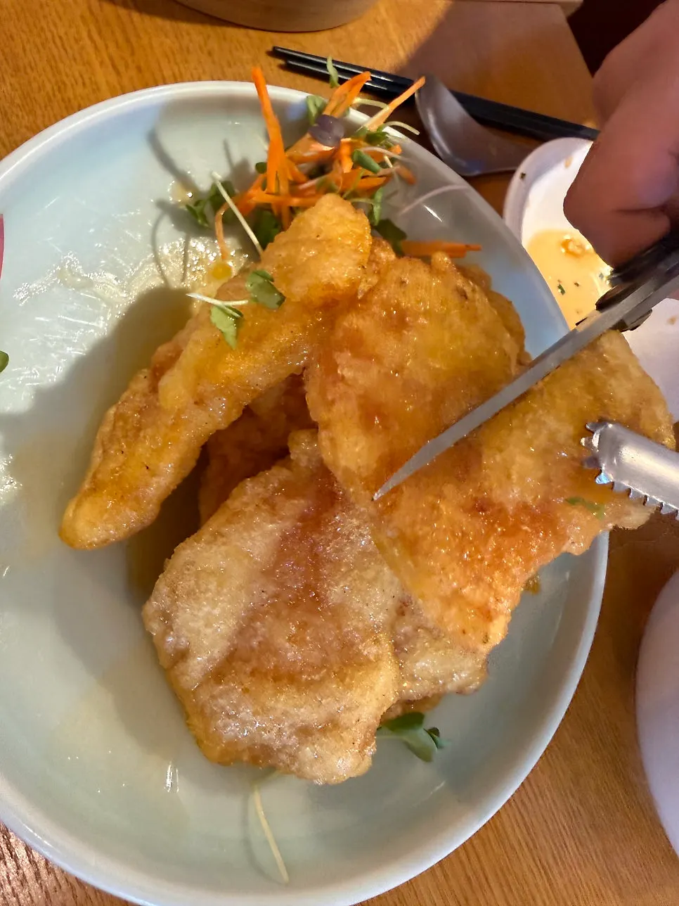 Guobaorou topped with sweet-and-sour sauce