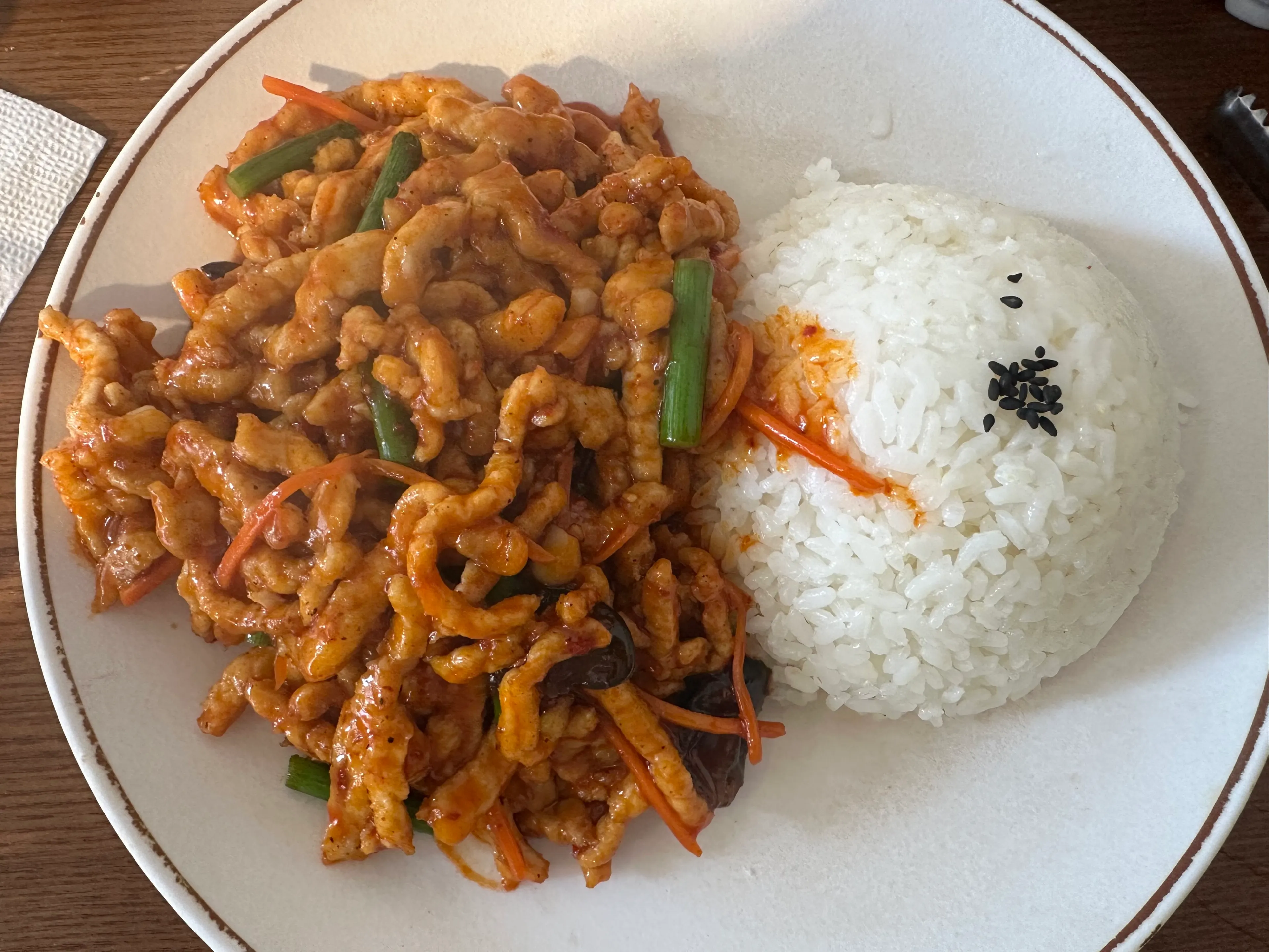 Cheonghwawon fish-fragrant pork over rice