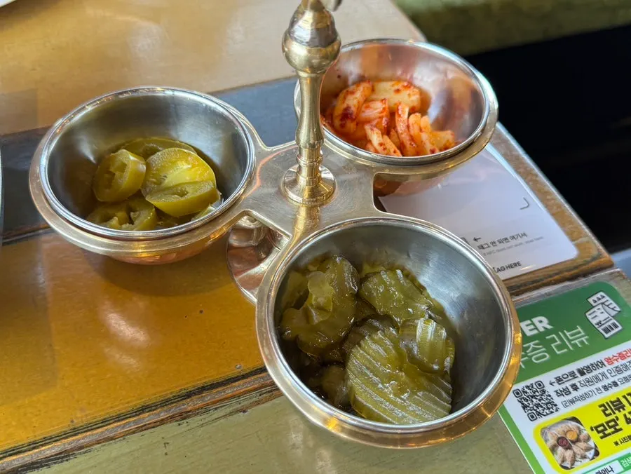 Plate of complimentary side dishes