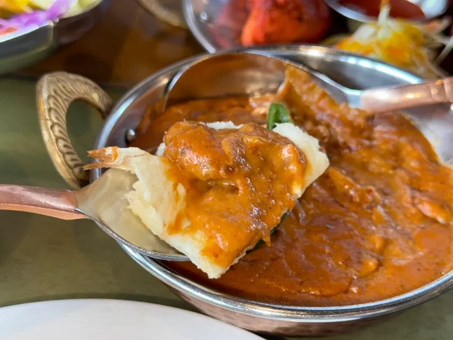 Freshly served warm butter naan