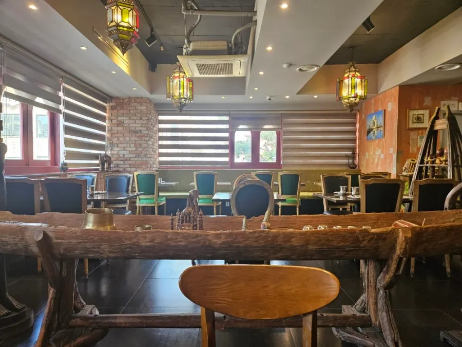 Spacious seating inside the restaurant