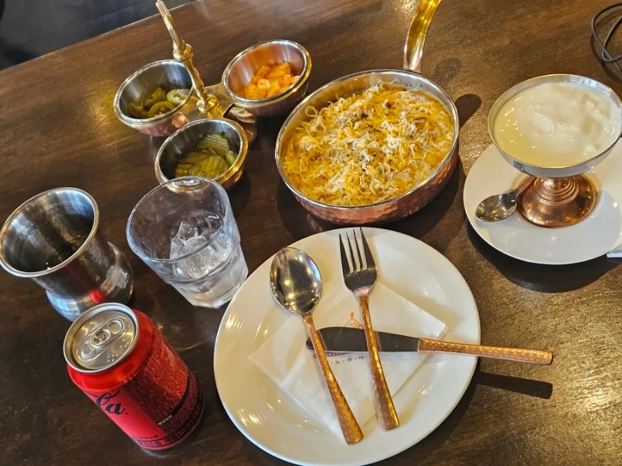 Table after finishing the meal