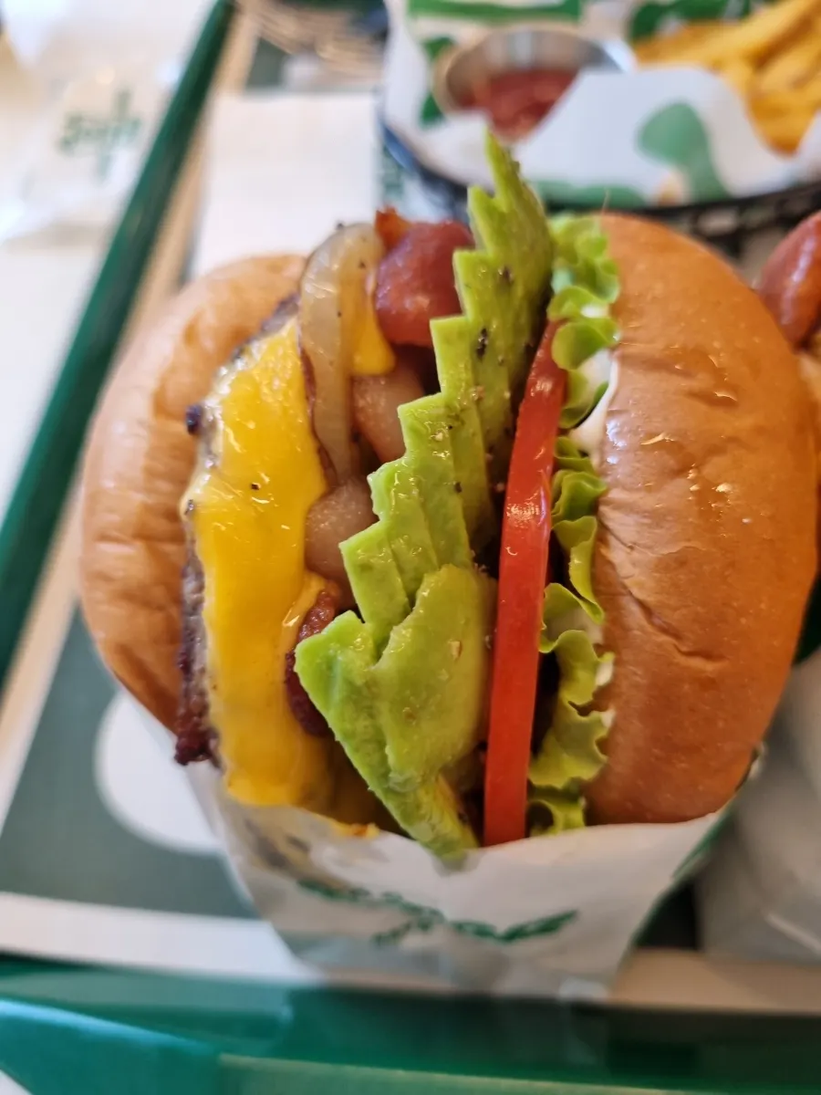 Handmade burger with avocado