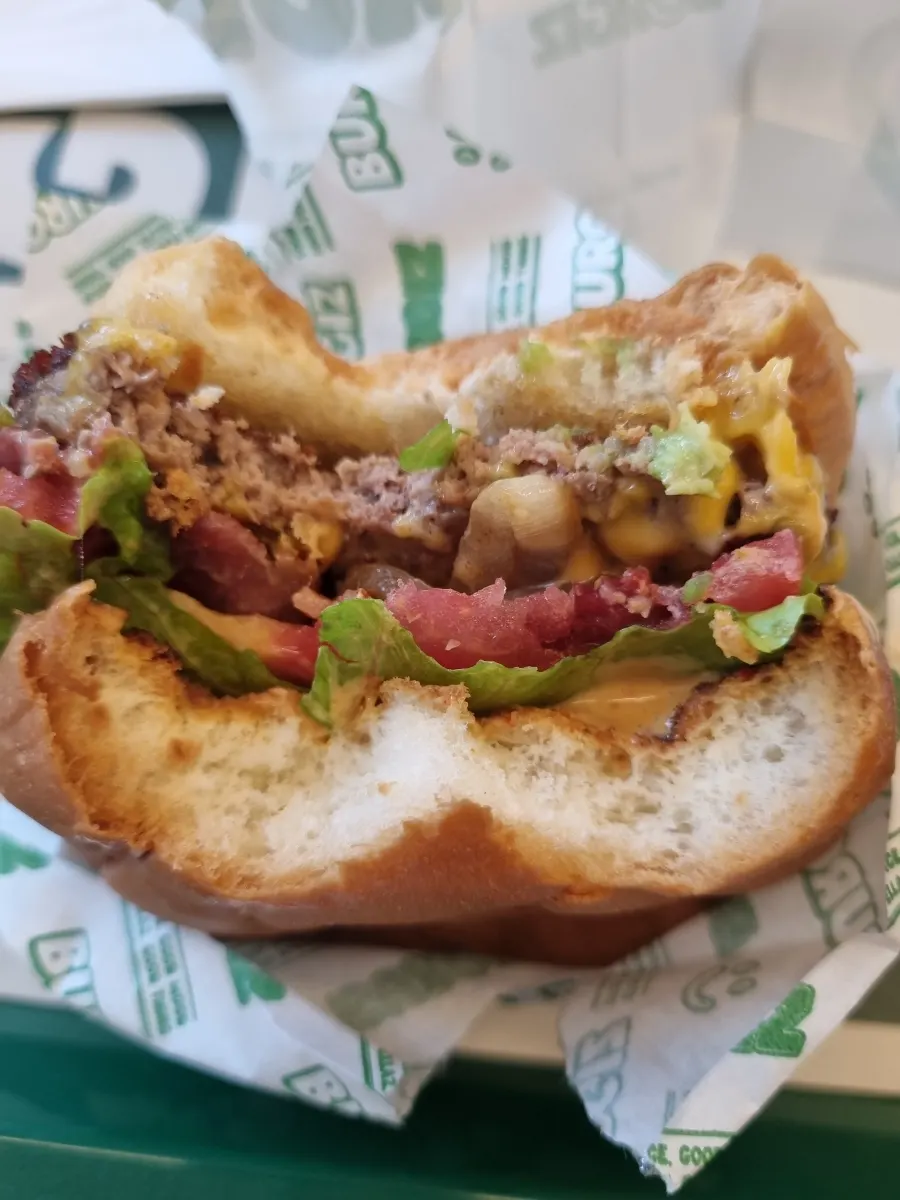Burger with a generously filled interior