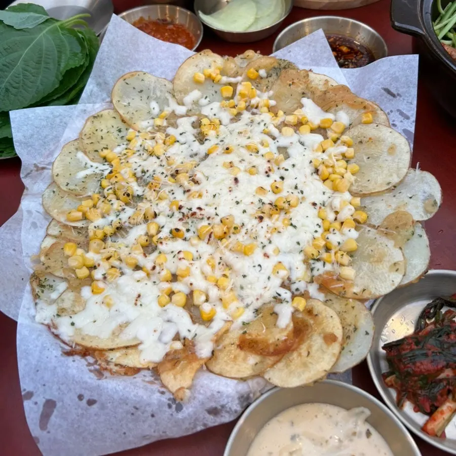 Mozzarella cheese potato pancake